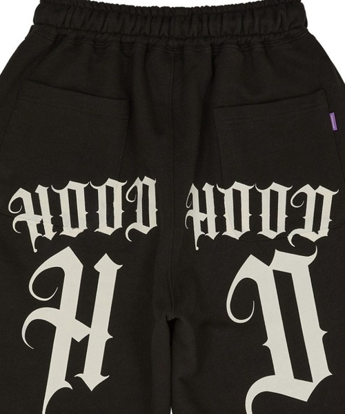 HOODHOOD(フッドフッド)の「【UNISEX】HOODHOOD/バックプリントバミューダパンツ(裏毛)(スウェットパンツ・レディース・ブラック/グレー/グレー系カモフラージュ・LARGE/MEDIUM)」の9枚目の写真