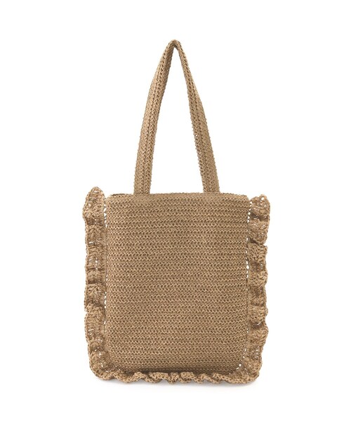 one'sterrace(ワンズテラス)の「【A4可】SE 雑材ラッフルフラットトート(トートバッグ・レディース・ベージュ系その他7/ベージュ系8・99)」の2枚目の写真