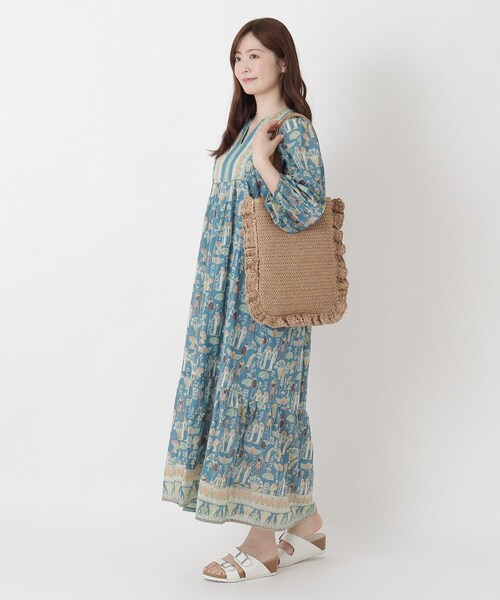 one'sterrace(ワンズテラス)の「【A4可】SE 雑材ラッフルフラットトート(トートバッグ・レディース・ベージュ系その他7/ベージュ系8・99)」の11枚目の写真