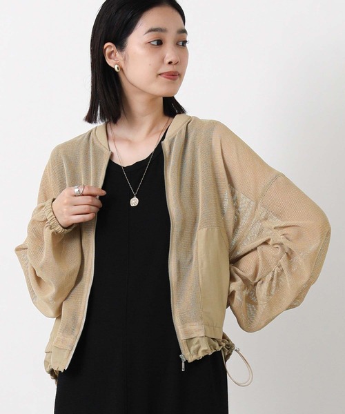 Gready Brilliant（グレディブリリアン）の「メッシュシアーブルゾン（ブルゾン・レディース・オフホワイト/ベージュ・38）」の2枚目の写真