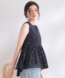OPAQUE.CLIP | ラメドット刺繍ペプラムブラウス【洗える】(シャツ/ブラウス)