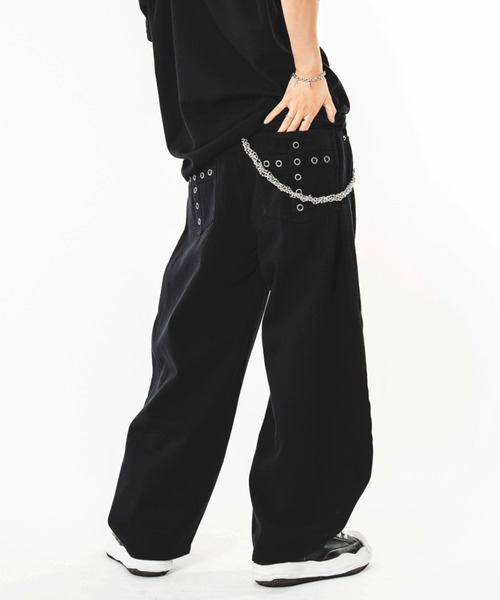 SHORT ROUND(ショートラウンド)の「SHORT ROUND/【26年春夏新作】ハトメバッククロスモチーフパンツ(その他パンツ・メンズ・ブラック/その他1・MEDIUM/LARGE)」の21枚目の写真