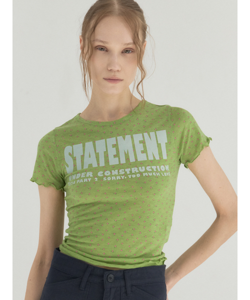 Sorry,Too Much Love（ソーリートゥーマッチラブ）の「Pink Motel Statement Tee_Green（Tシャツ/カットソー・レディース・その他・FREE）」の5枚目の写真