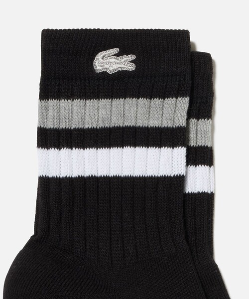 LACOSTE(ラコステ)の「【EC限定ギフトbox付き】ボーダータオルハンカチ&ラインリブショートソックスセット(ソックス/靴下・メンズ・グリーン/ベージュ・27.0cm)」の10枚目の写真