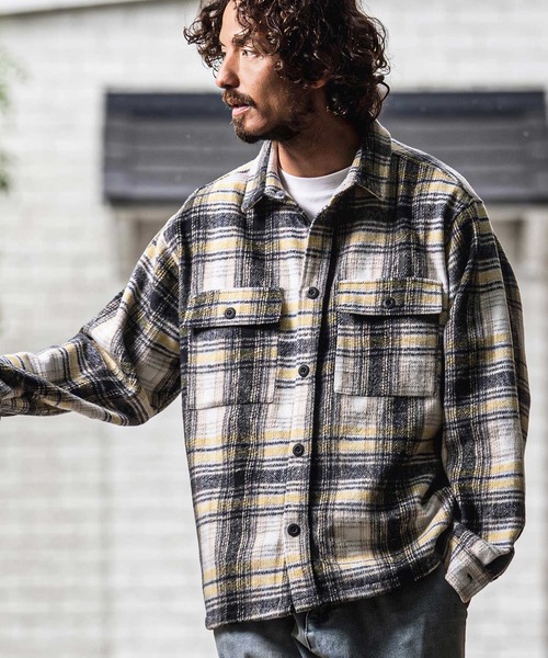CAMBIO（カンビオ）の「mj11683- チェックCPOシャツジャケット(BP-BFA0136)（その他アウター・メンズ・ホワイト/イエロー/ピンク・L/M/S）」の3枚目の写真