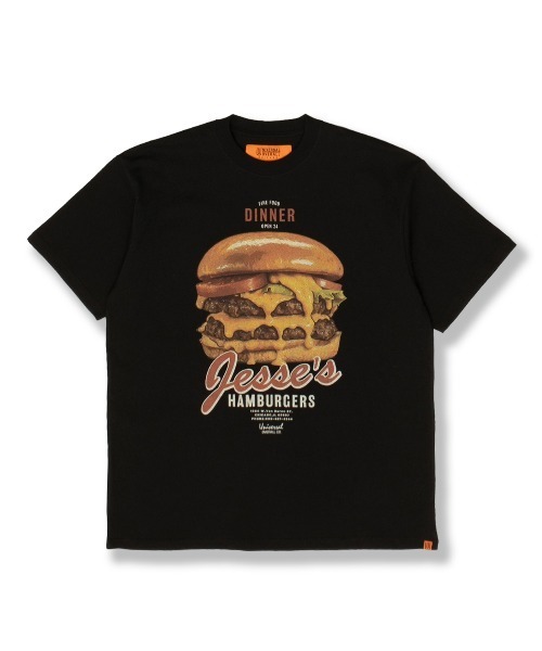 UNIVERSAL OVERALL(ユニバーサルオーバーオール)の「UNIVERSAL OVERALL / hamburger SS TEE / ハンバーガープリント半袖Tシャツ(Tシャツ/カットソー・メンズ・ホワイト/ブラウン/ブラック・L/M)」の19枚目の写真
