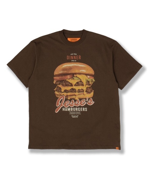 UNIVERSAL OVERALL(ユニバーサルオーバーオール)の「UNIVERSAL OVERALL / hamburger SS TEE / ハンバーガープリント半袖Tシャツ(Tシャツ/カットソー・メンズ・ホワイト/ブラウン/ブラック・L/M)」の18枚目の写真