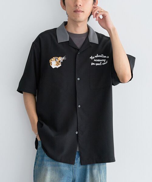 CRAFT STANDARD BOUTIQUE(クラフトスタンダードブティック)の「オープンカラーボーリングシャツ(シャツ/ブラウス・メンズ・ブラック/ネイビー/グレー・M/L)」の5枚目の写真