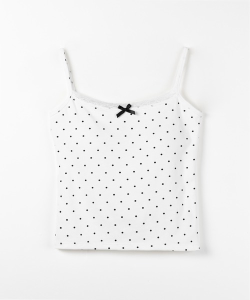 me+em select（ミームセレクト）の「【 ３color 】ミニリボンドットレースキャミソール ／ mini ribbon dot lace camisole（キャミソール・レディース・ブラック/グレー/ホワイト・FREE）」の15枚目の写真