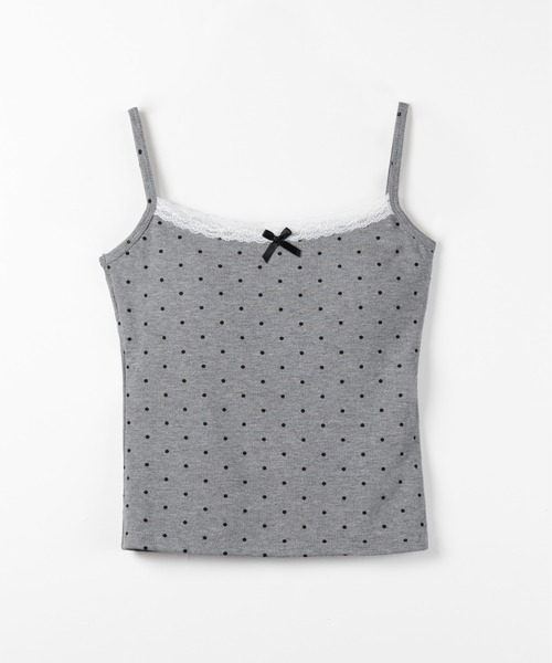 me+em select（ミームセレクト）の「【 ３color 】ミニリボンドットレースキャミソール ／ mini ribbon dot lace camisole（キャミソール・レディース・ブラック/グレー/ホワイト・FREE）」の16枚目の写真