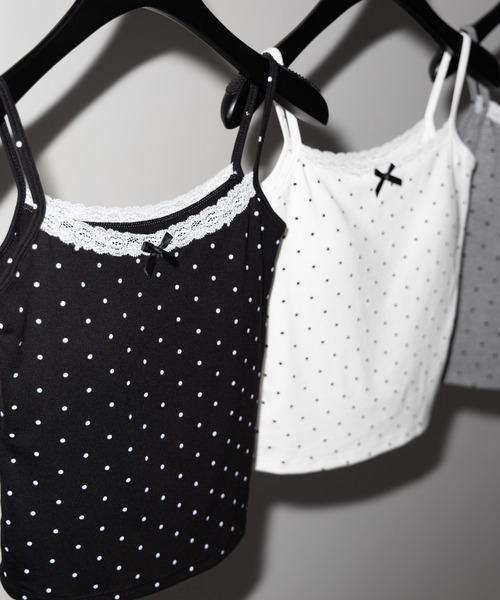 me+em select（ミームセレクト）の「【 ３color 】ミニリボンドットレースキャミソール ／ mini ribbon dot lace camisole（キャミソール・レディース・ブラック/グレー/ホワイト・FREE）」の21枚目の写真