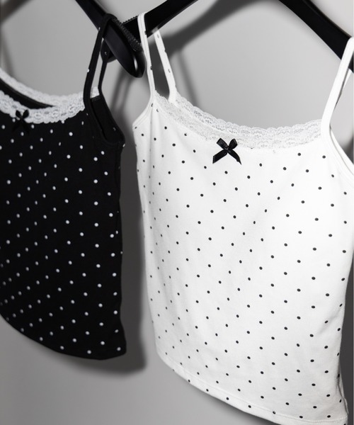 me+em select（ミームセレクト）の「【 ３color 】ミニリボンドットレースキャミソール ／ mini ribbon dot lace camisole（キャミソール・レディース・ブラック/グレー/ホワイト・FREE）」の22枚目の写真