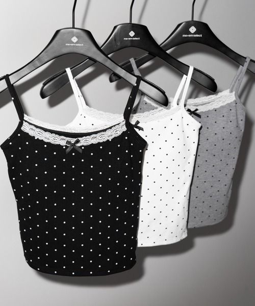me+em select（ミームセレクト）の「【 ３color 】ミニリボンドットレースキャミソール ／ mini ribbon dot lace camisole（キャミソール・レディース・ブラック/グレー/ホワイト・FREE）」の20枚目の写真
