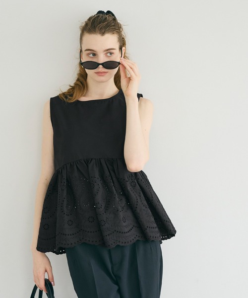 coca(coca)(コカ)の「\速乾/ パンチングレースノースリーブブラウス(シャツ/ブラウス・レディース・ブラック/ブラウン・L/M)」の13枚目の写真