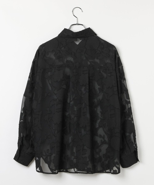 PAGEBOY(ページボーイ)の「レースジャガードシアーシャツ(シャツ/ブラウス・レディース・ブルー/オフホワイト/ブラック・FREE)」の10枚目の写真