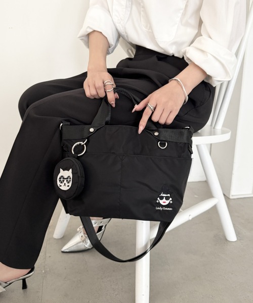 HAPPY FACE（ハッピーフェイス）の「EMMAポーチ付き２WAYショルダー　BK（ショルダーバッグ・レディース・ブラック・ONE SIZE）」の2枚目の写真