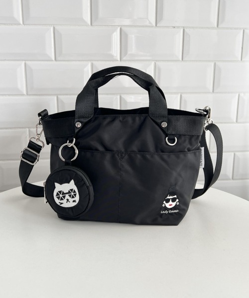 HAPPY FACE（ハッピーフェイス）の「EMMAポーチ付き２WAYショルダー　BK（ショルダーバッグ・レディース・ブラック・ONE SIZE）」の8枚目の写真