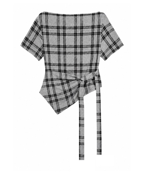 HOOK(フック)の「HOOK for girls オフショルダー アシメヘム チェックトップス (SS)(その他トップス・レディース・ベージュ/グレー・FREE)」の20枚目の写真