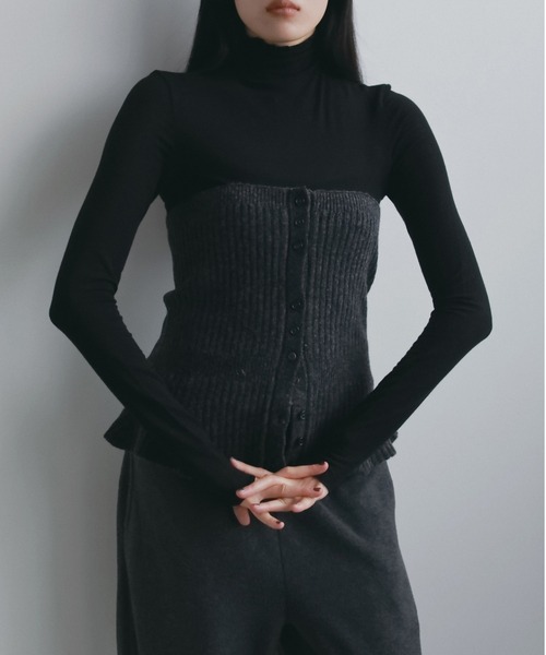 anuke(アンヌーク)の「Wool 2way Bustier(その他トップス・レディース・ブルー系その他/モカ/チャコールグレー・FREE)」の1枚目の写真