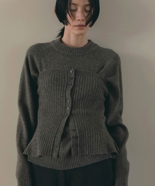 anuke(アンヌーク)の「Wool 2way Bustier(その他トップス・レディース・ブルー系その他/モカ/チャコールグレー・FREE)」の2枚目の写真