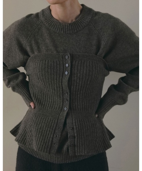 anuke(アンヌーク)の「Wool 2way Bustier(その他トップス・レディース・ブルー系その他/モカ/チャコールグレー・FREE)」の12枚目の写真