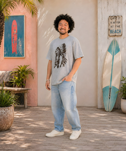 ZIP FIVE(ジップファイブ)の「エスニック Tシャツ インディアン ネイティブ アメカジ(Tシャツ/カットソー・メンズ・ネイビー系/グレー/スミクロ/ホワイト・X-LARGE/MEDIUM)」の3枚目の写真