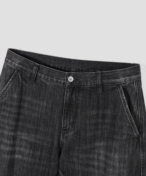 AGOD（エージーオーディー）の「スナップボタンカーブドパンツ [ウォッシュドブラック]（デニムパンツ・レディース・その他・SMALL/MEDIUM/LARGE/X-LARGE）」の6枚目の写真