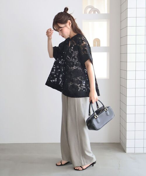 le.coeur blanc(ルクールブラン)の「【日本製】マリンタックパンツ(その他パンツ・レディース・ベージュ系その他2/ネイビー/ブラウン系その他2・36/38)」の13枚目の写真