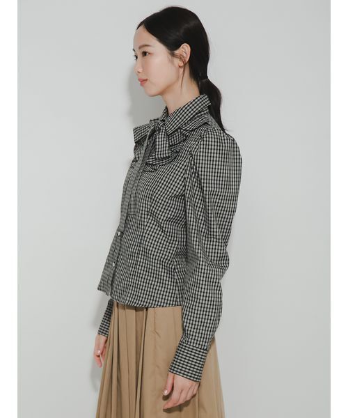 FURFUR（ファーファー）の「ボウタイフリルブラウス（シャツ/ブラウス・レディース・ブルー/ブラック/ライトピンク・F）」の11枚目の写真