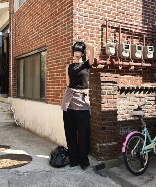 ZIZEMUSEUM(ジゼミュージアム)の「LAYERED SNAP WRAP SKIRT (TAUPE GRAY)(スカート・レディース・その他・OS)」の6枚目の写真