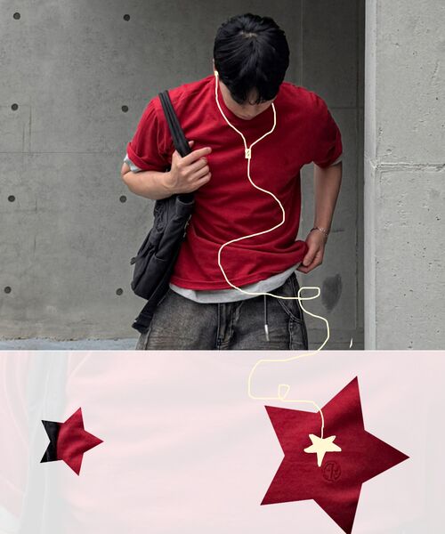 DECOROSO（デコローゾ）の「男女共用エッセンシャルレギュラーフィットロゴ刺繍半袖Tシャツ[ディープレッド]（Tシャツ/カットソー・メンズ・その他・X-SMALL/SMALL/MEDIUM/LARGE/X-LARGE）」の10枚目の写真