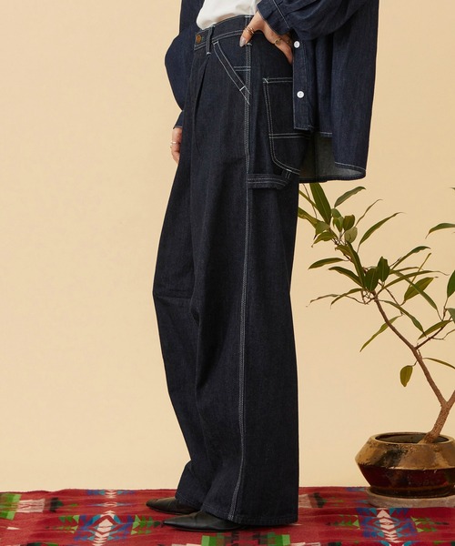 Lee(リー)の「ARCH PAINTER/アーチペインターデニムパンツ DUNGAREES【セットアップ対応】(デニムパンツ・レディース・ストライプ/ダークインディゴブルー/インディゴブルー・X-SMALL/MEDIUM/SMALL)」の6枚目の写真