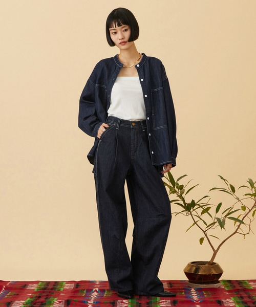 Lee(リー)の「ARCH PAINTER/アーチペインターデニムパンツ DUNGAREES【セットアップ対応】(デニムパンツ・レディース・ストライプ/ダークインディゴブルー/インディゴブルー・X-SMALL/MEDIUM/SMALL)」の16枚目の写真