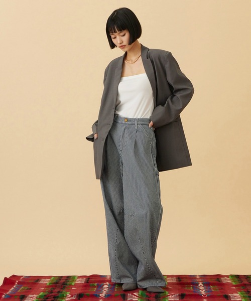 Lee(リー)の「ARCH PAINTER/アーチペインターデニムパンツ DUNGAREES【セットアップ対応】(デニムパンツ・レディース・ストライプ/ダークインディゴブルー/インディゴブルー・X-SMALL/MEDIUM/SMALL)」の18枚目の写真