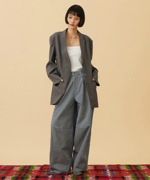 Lee(リー)の「ARCH PAINTER/アーチペインターデニムパンツ DUNGAREES【セットアップ対応】(デニムパンツ・レディース・ストライプ/ダークインディゴブルー/インディゴブルー・X-SMALL/MEDIUM/SMALL)」の19枚目の写真