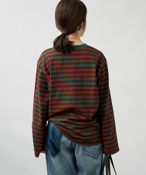 Le Minor（ルミノア）の「Le minor ルミノア Coqette ロングスリーブ 18JG19604（Tシャツ/カットソー・レディース・グレー/ブラウン・SMALL/X-SMALL）」の3枚目の写真