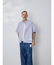 【in・stru(men-tal)./インストールメンタル】I17SH122 COTTON HIGH DENSITY STRIPE SS SHIRTS /Maison MIHARAYASUHIRO/メゾンミハラヤスヒロ