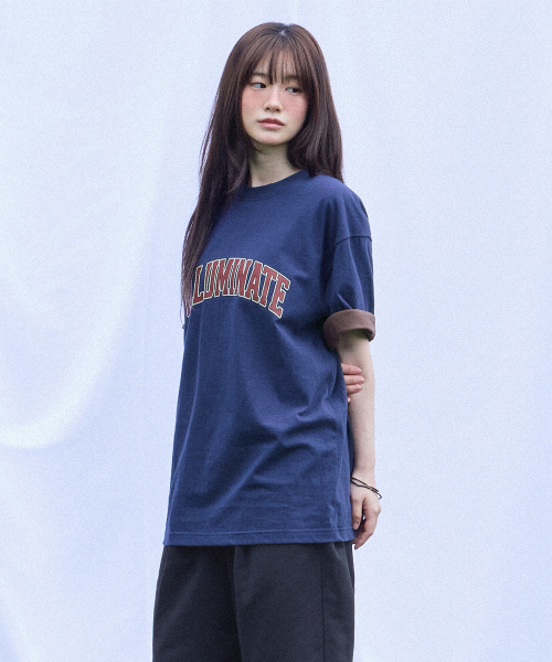 F.ILLUMINATE(フィルミネイト)の「ツートンアーチロゴTシャツ-ネイビー(Tシャツ/カットソー・レディース・その他・SMALL/MEDIUM/LARGE)」の3枚目の写真