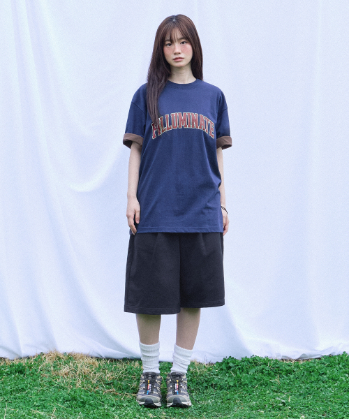 F.ILLUMINATE(フィルミネイト)の「ツートンアーチロゴTシャツ-ネイビー(Tシャツ/カットソー・レディース・その他・SMALL/MEDIUM/LARGE)」の4枚目の写真