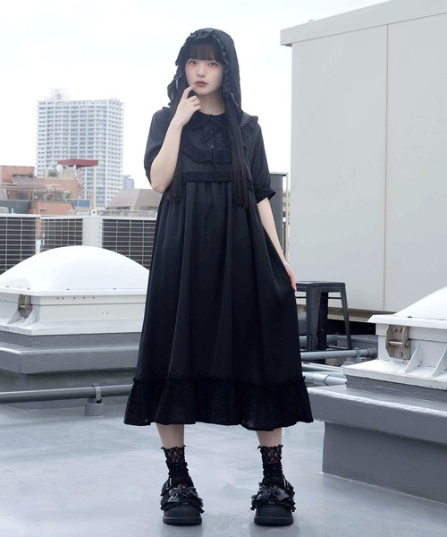 Whinny(ホワイニー)の「Whinny/【2026夏新作♪】メレンゲしゅがーわんぴっぴ(ワンピース・レディース・ブラック/ホワイト/サックスブルー・FREE)」の1枚目の写真