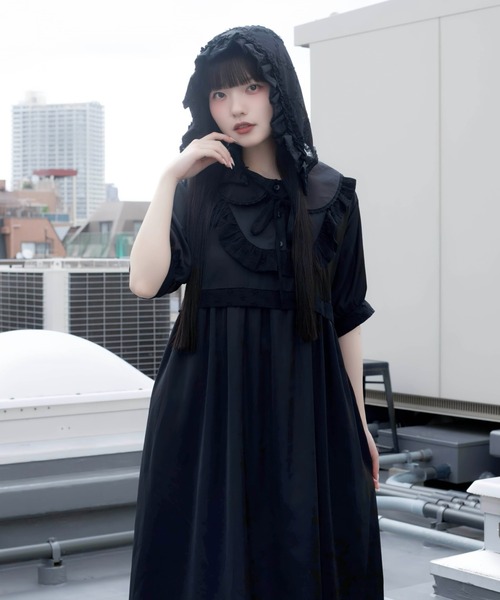 Whinny(ホワイニー)の「Whinny/【2026夏新作♪】メレンゲしゅがーわんぴっぴ(ワンピース・レディース・ブラック/ホワイト/サックスブルー・FREE)」の8枚目の写真