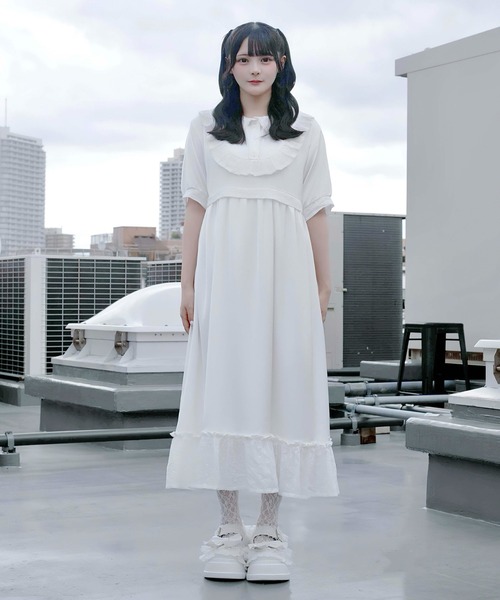 Whinny(ホワイニー)の「Whinny/【2026夏新作♪】メレンゲしゅがーわんぴっぴ(ワンピース・レディース・ブラック/ホワイト/サックスブルー・FREE)」の10枚目の写真