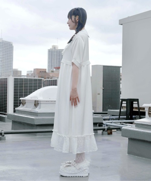 Whinny(ホワイニー)の「Whinny/【2026夏新作♪】メレンゲしゅがーわんぴっぴ(ワンピース・レディース・ブラック/ホワイト/サックスブルー・FREE)」の11枚目の写真