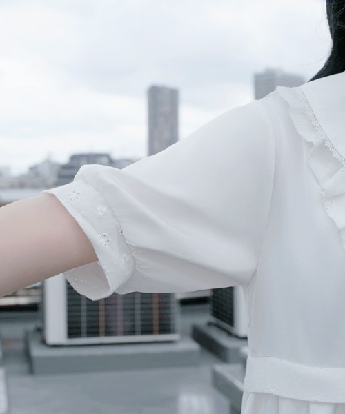 Whinny(ホワイニー)の「Whinny/【2026夏新作♪】メレンゲしゅがーわんぴっぴ(ワンピース・レディース・ブラック/ホワイト/サックスブルー・FREE)」の14枚目の写真
