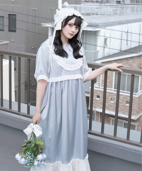 Whinny(ホワイニー)の「Whinny/【2026夏新作♪】メレンゲしゅがーわんぴっぴ(ワンピース・レディース・ブラック/ホワイト/サックスブルー・FREE)」の17枚目の写真