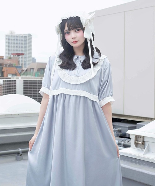 Whinny(ホワイニー)の「Whinny/【2026夏新作♪】メレンゲしゅがーわんぴっぴ(ワンピース・レディース・ブラック/ホワイト/サックスブルー・FREE)」の18枚目の写真