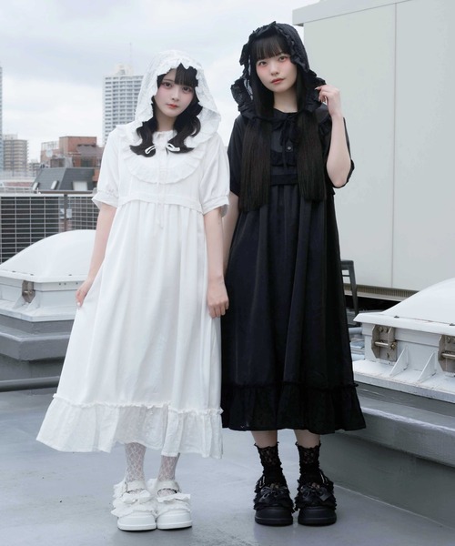 Whinny(ホワイニー)の「Whinny/【2026夏新作♪】メレンゲしゅがーわんぴっぴ(ワンピース・レディース・ブラック/ホワイト/サックスブルー・FREE)」の19枚目の写真