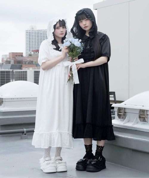 Whinny(ホワイニー)の「Whinny/【2026夏新作♪】メレンゲしゅがーわんぴっぴ(ワンピース・レディース・ブラック/ホワイト/サックスブルー・FREE)」の20枚目の写真