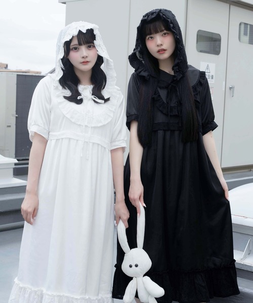 Whinny(ホワイニー)の「Whinny/【2026夏新作♪】メレンゲしゅがーわんぴっぴ(ワンピース・レディース・ブラック/ホワイト/サックスブルー・FREE)」の21枚目の写真