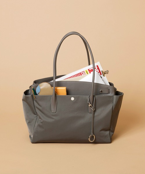 Breath TOPKAPI(ブレストプカピ)の「【Breath TOPKAPI】NEST ネスト リンクルナイロン A4 トートバッグ / 肩掛け / 撥水(トートバッグ・レディース・ブラック/グレー・FREE)」の1枚目の写真